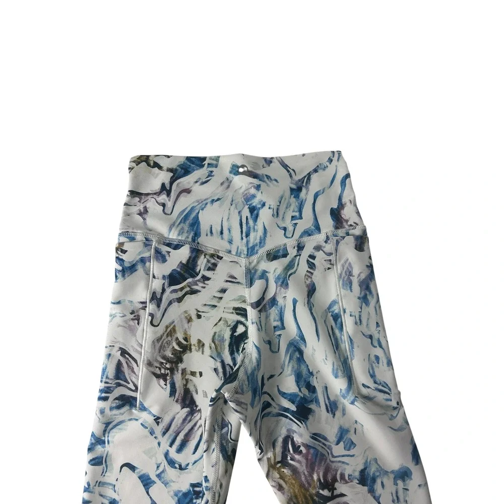 Calia Womens XS 7/8 Leggings Moss‎ Print Multi High Rise Pockets WAX14202PRT NWT